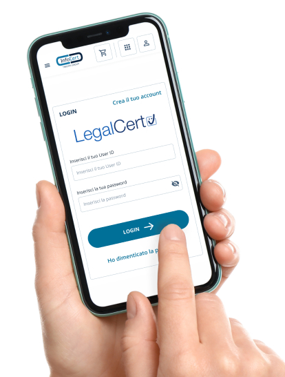 Icona di conferma all'App LegalCert InfoCert su Smartphone